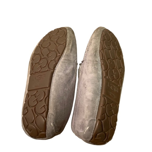 Ugg ANSLEY Hickory Sand suede shearling slipper shoes slip on women's size 7 - Picture 5 of 8